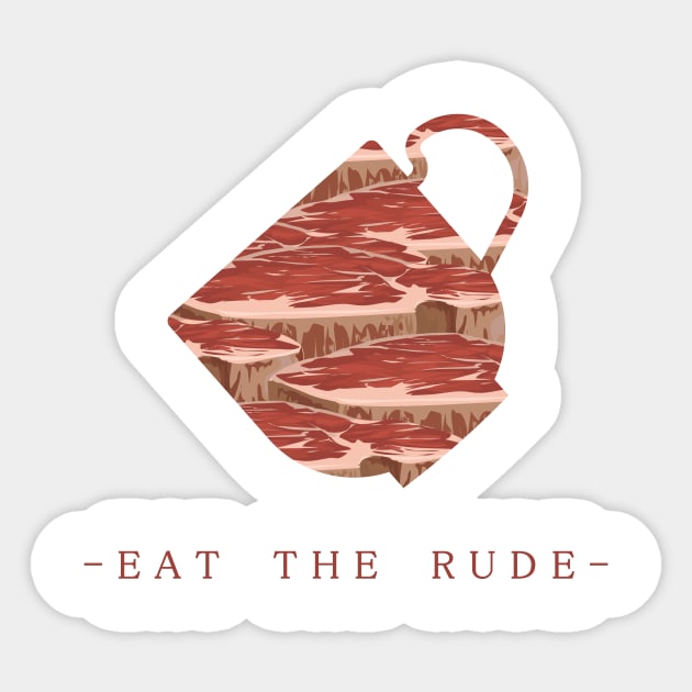 hannibal - eat the rude - teacup Sticker by ciciyu